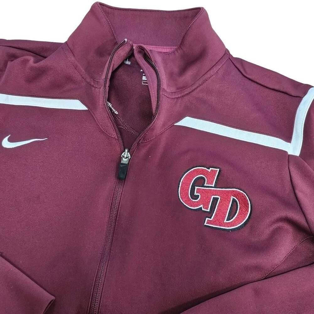 Nike Dri-FIT Maroon Full Zip Track Jacket with GD Logo Size Large